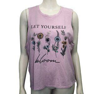 GOLD RUSH LET YOUR SELF BLOOM SLEEVELESS TEE‎ XXL NWT